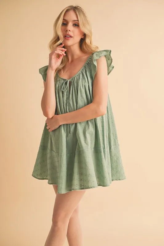 Aemi+Co Ruffled Cap Sleeve Cotton Tunic Mini Dress - Chaelisa's New Jammies