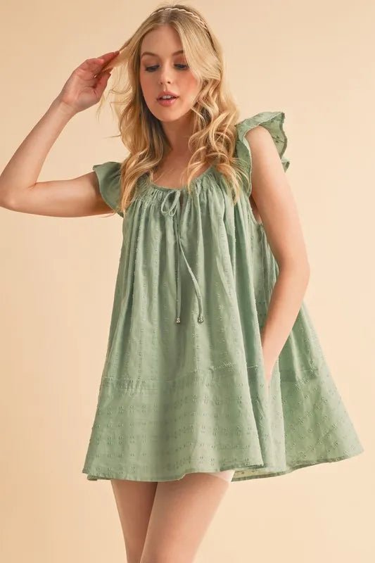 Aemi+Co Ruffled Cap Sleeve Cotton Tunic Mini Dress - Chaelisa's New Jammies