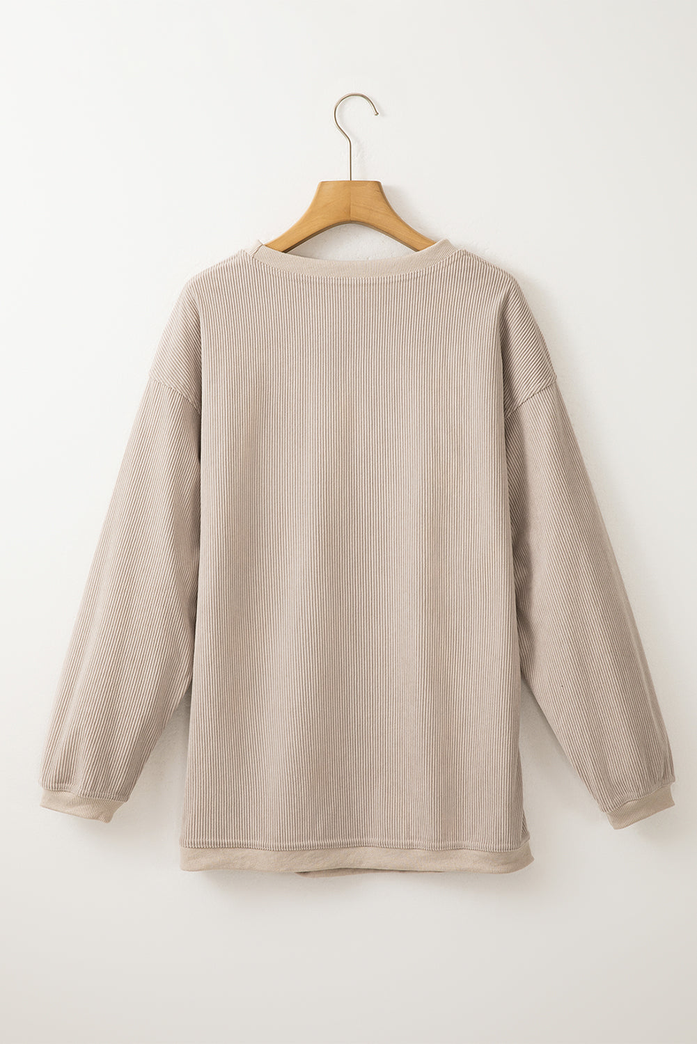 Smoke Gray Ribbed Corduroy Oversized Sweatshirt-Chaelisa's New Jammies
