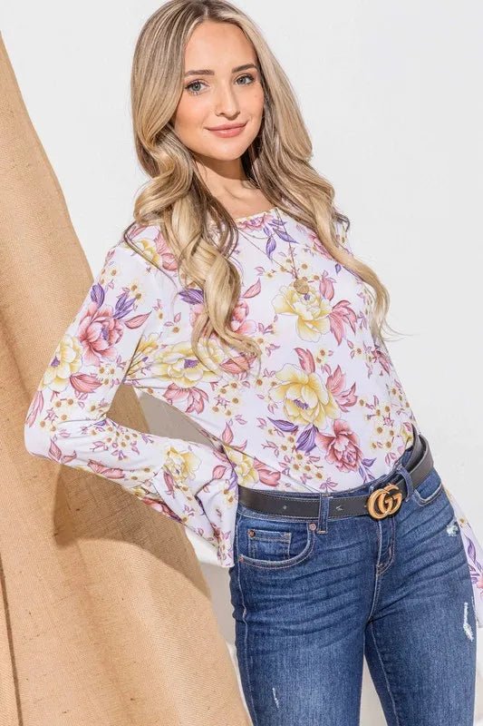 And The Why Floral Printed Bell Sleeve Casual Top - Chaelisa's New Jammies