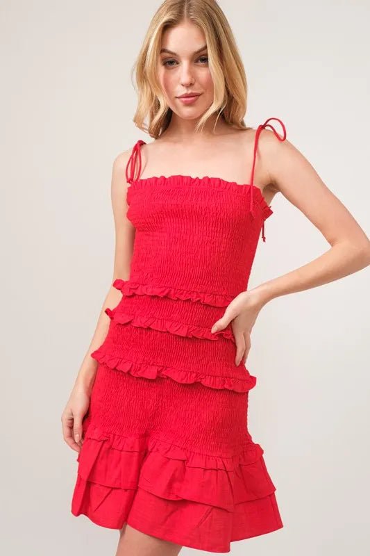 And The Why Tied Straps Ruffled Smocked Dress - Chaelisa's New Jammies