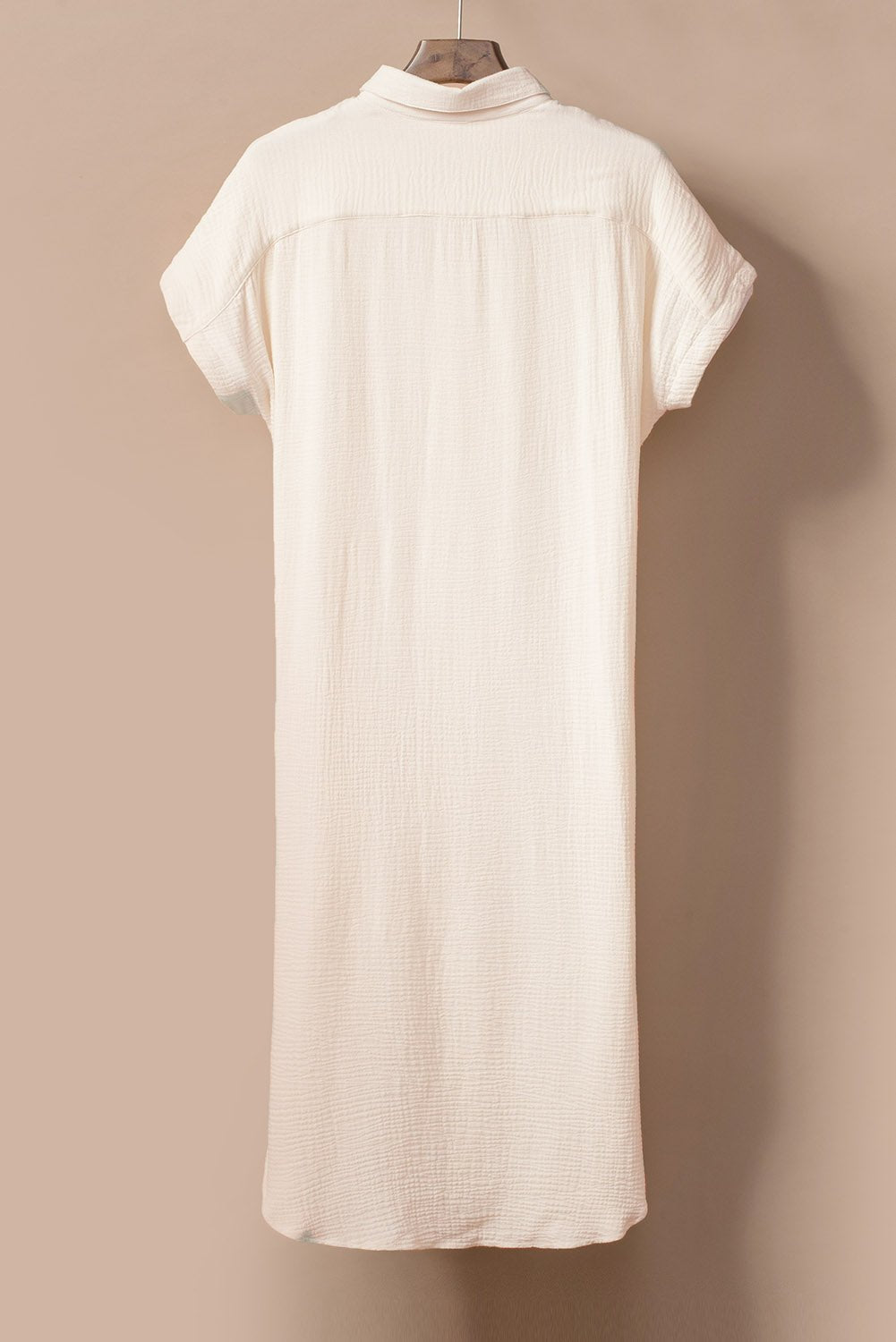 Apricot Crinkled Buttons Maxi Beach Dress with Slits - Chaelisa's New Jammies