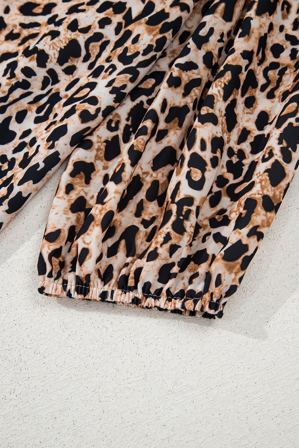 Apricot Leopard V Neck Half Sleeve Blouse - Chaelisa's New Jammies