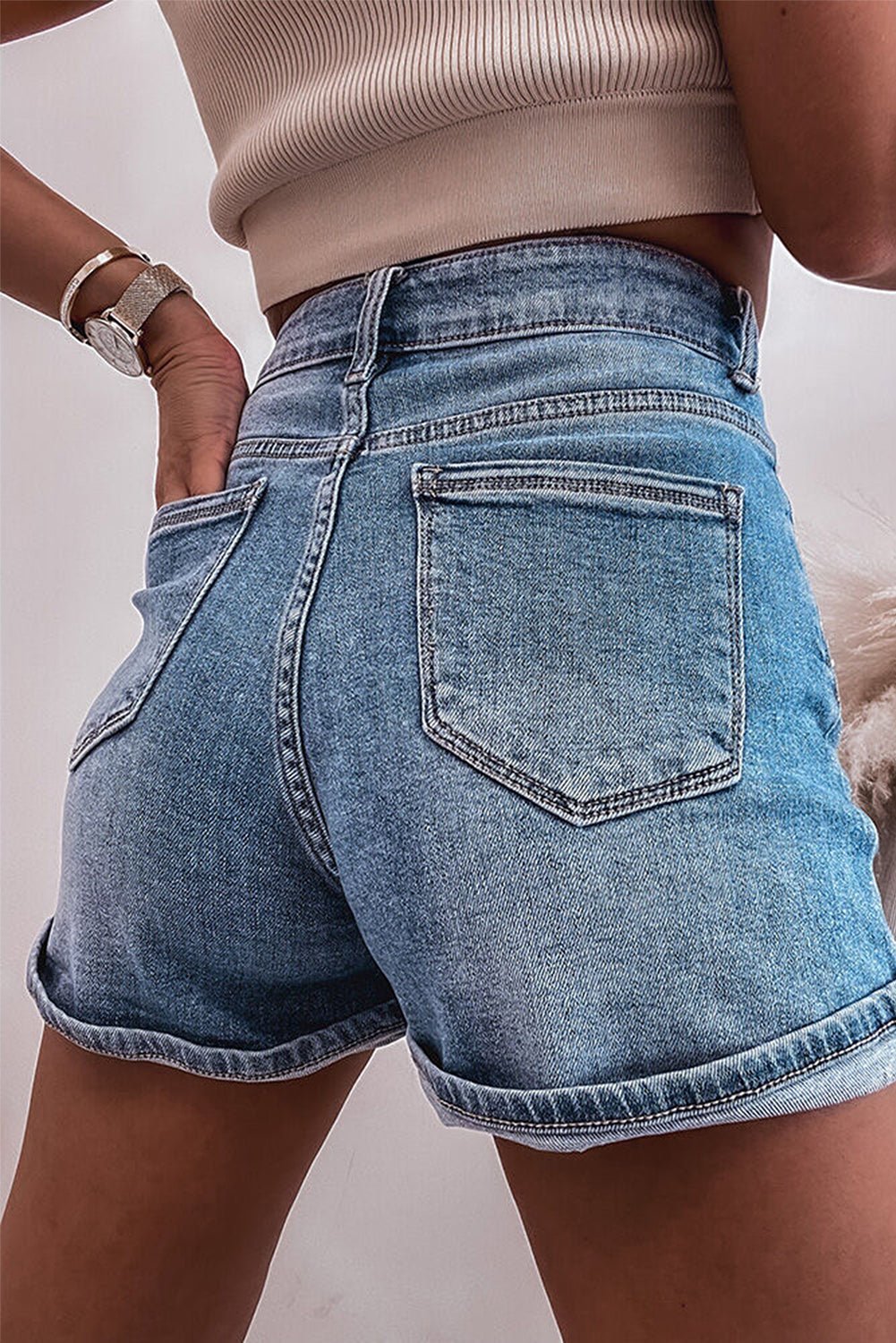 Ashleigh Blue Rhinestone Embellished Denim Shorts - Chaelisa's New Jammies