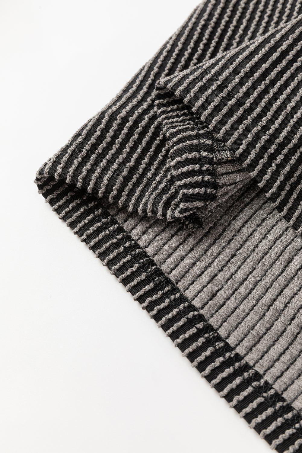 Carbon Grey Corded Knit Long Sleeve Top and High Waist Shorts Set-Chaelisa's New Jammies
