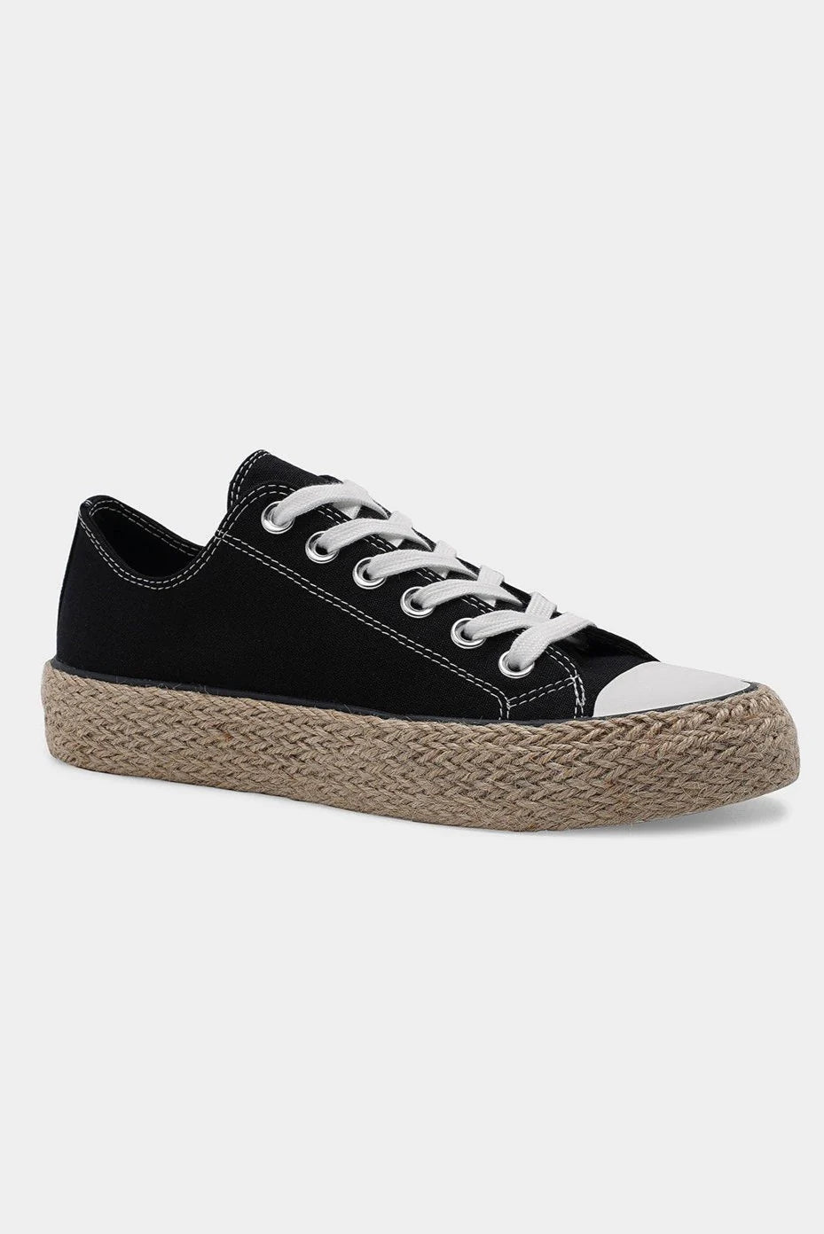 Beast Fashion Lace Up Woven Espadrille Sole Sneakers-Chaelisa's New Jammies