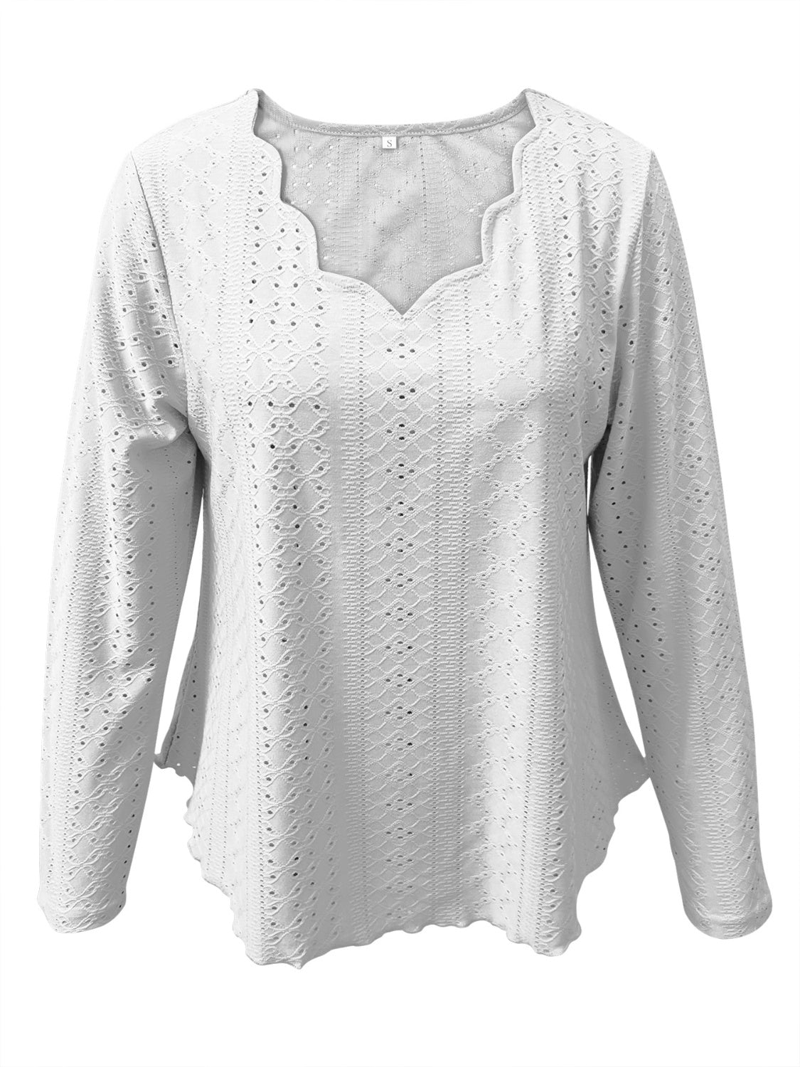 Eyelet Long Sleeve Blouse-Chaelisa's New Jammies