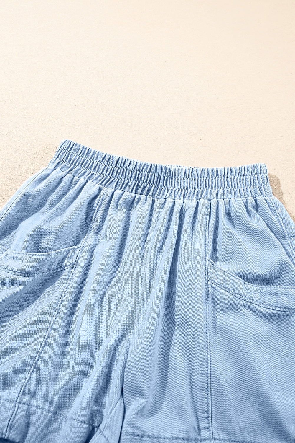 Beau Blue Light Wash Pocketed Wide Leg Denim Shorts-Chaelisa's New Jammies