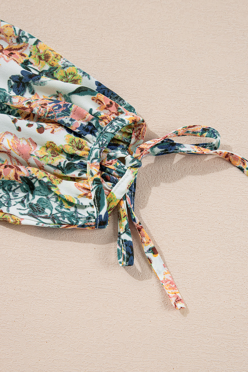 Sky Blue Floral 3/4 Sleeve V Neck High Waist Ruffled Dress-Chaelisa's New Jammies