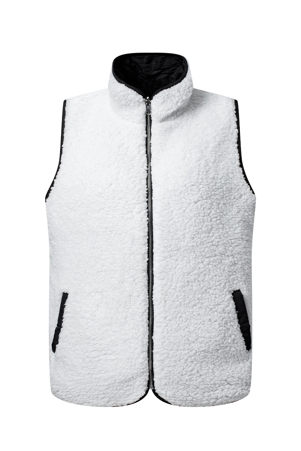 Black Fleece Lined Quilted Zip up Vest Coat-Chaelisa's New Jammies