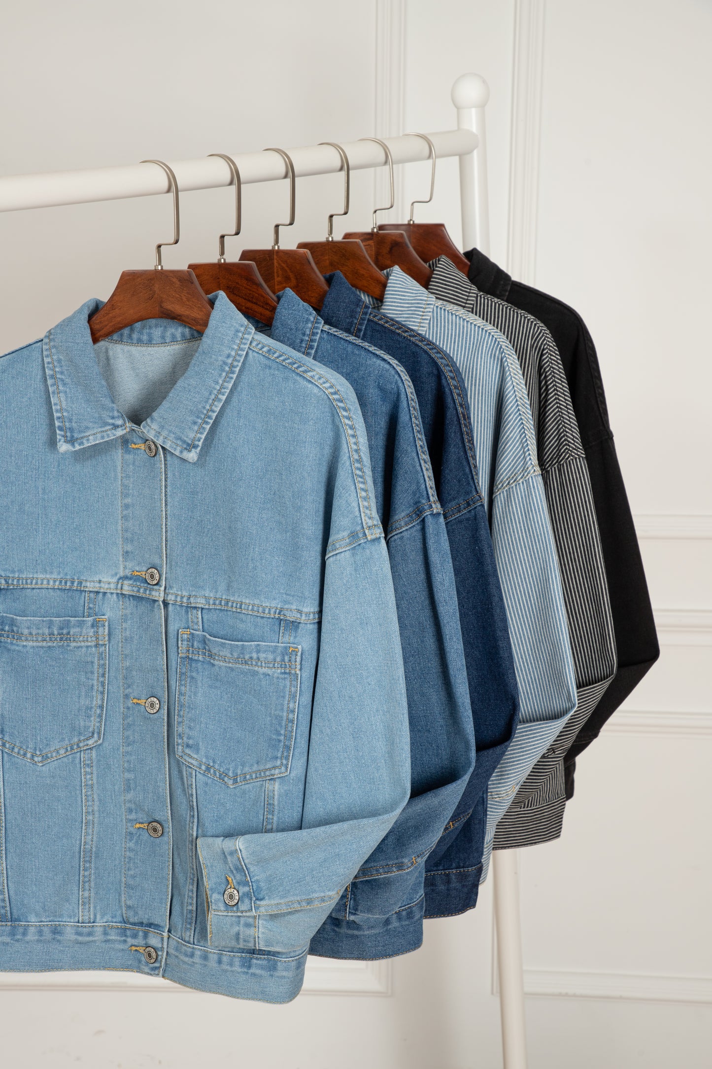 Light Blue Washed Oversize Pocketed Denim Jacket-Chaelisa's New Jammies