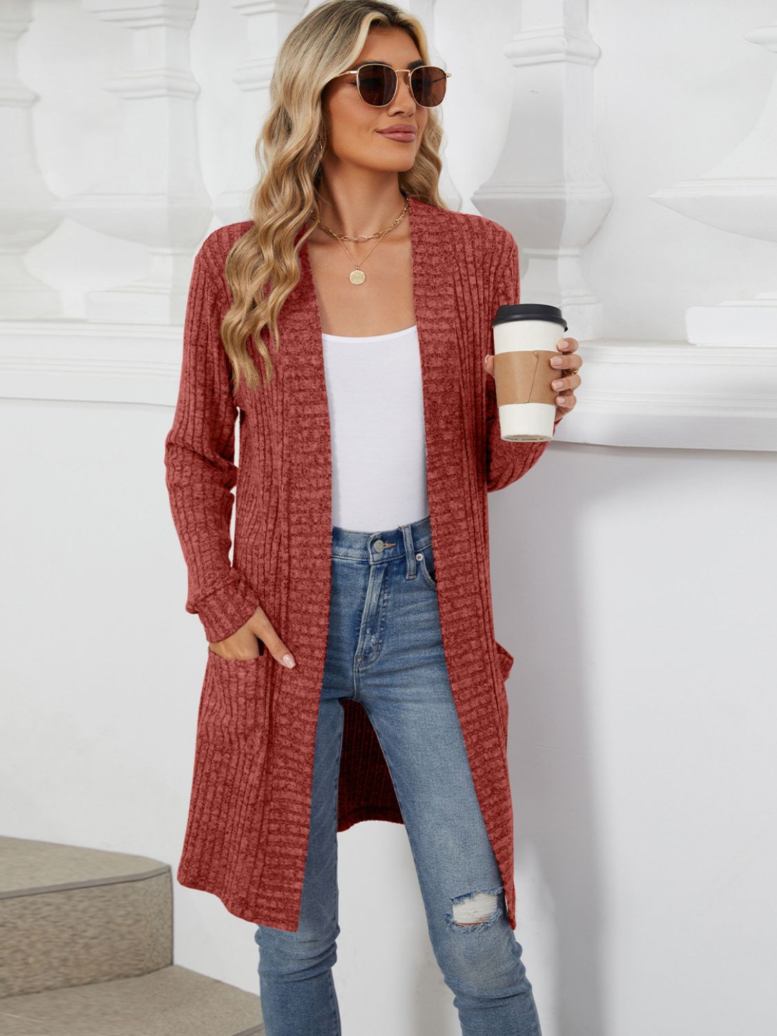 Open Front Long Sleeve Cardigan-Chaelisa's New Jammies
