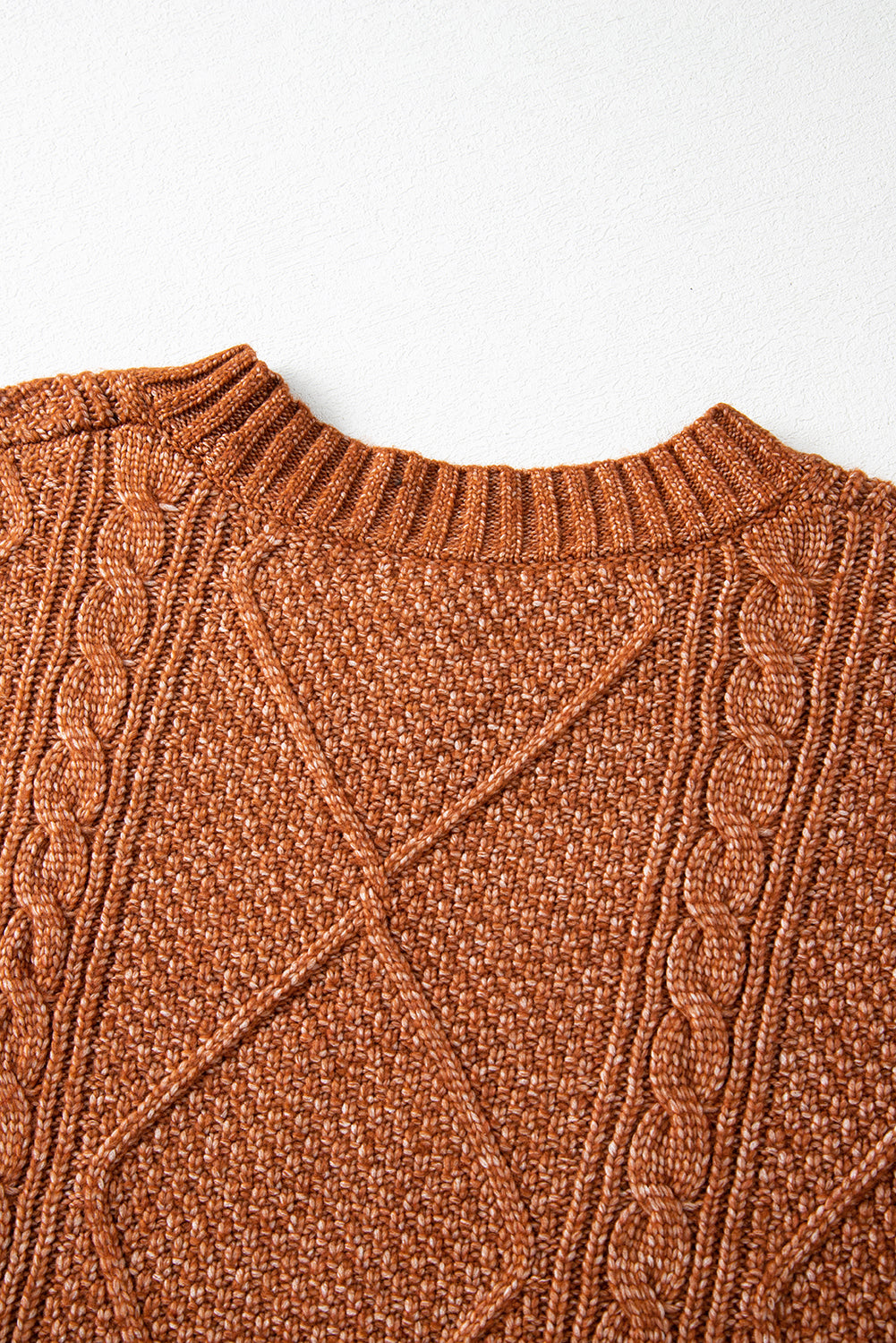 Coffee Cable Knit Drop Shoulder Loose Fit Sweater Dress-Chaelisa's New Jammies