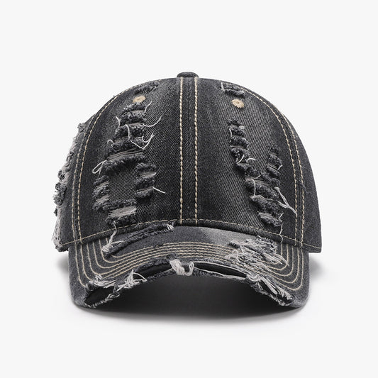 Distressed Adjustable Cotton Baseball Cap-Chaelisa's New Jammies