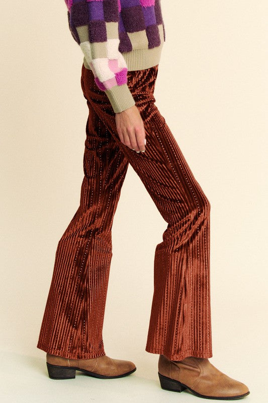 Davi & Dani Elastic Waist Knit Flare Pants-Chaelisa's New Jammies
