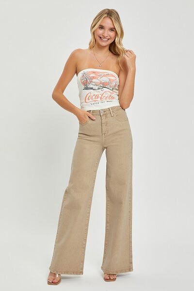 RISEN Full Size Tummy Control High Rise Wide Leg Jeans Plus Size-Chaelisa's New Jammies