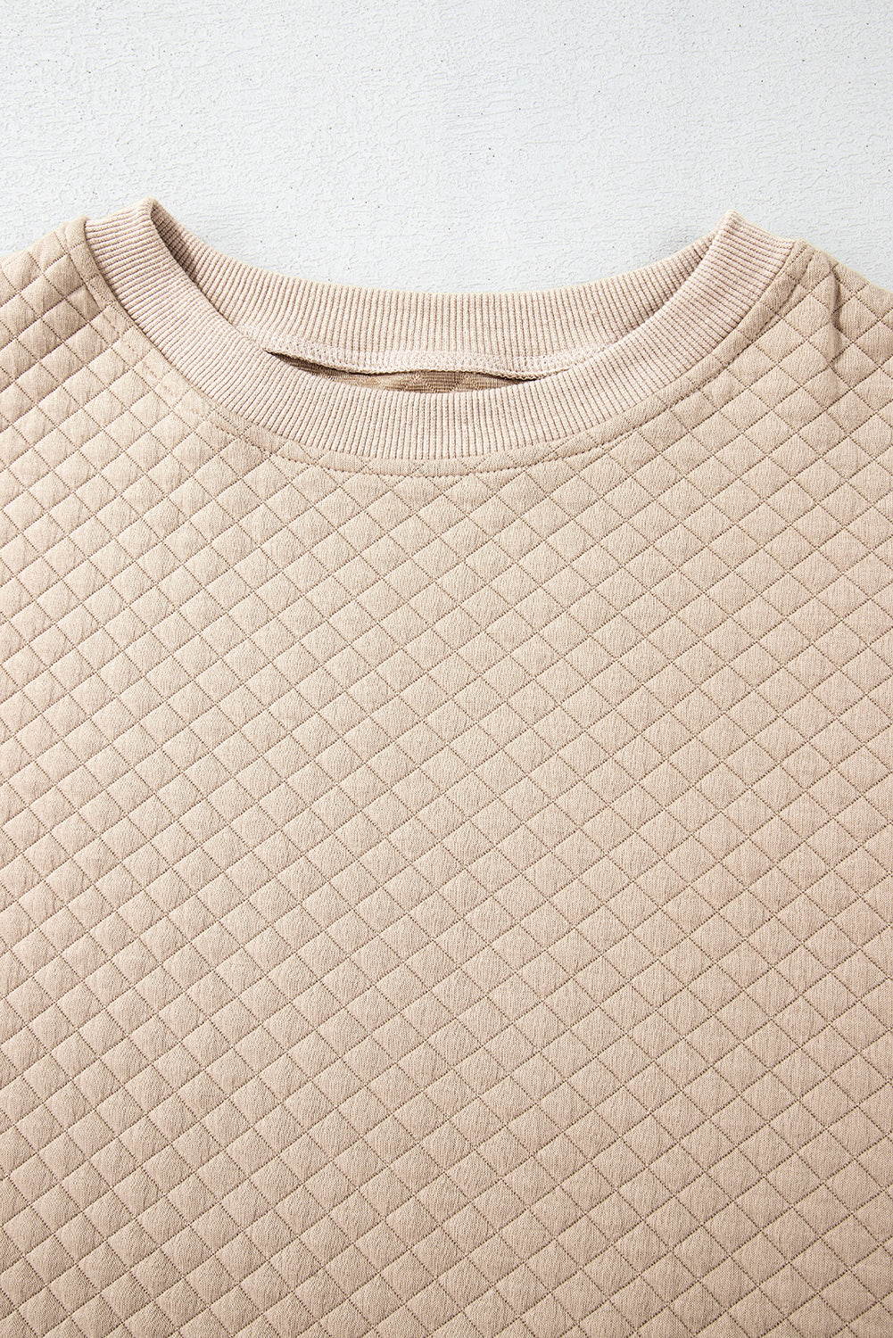 Parchment Solid Color Quilted Long Sleeve Top and Shorts Set-Chaelisa's New Jammies