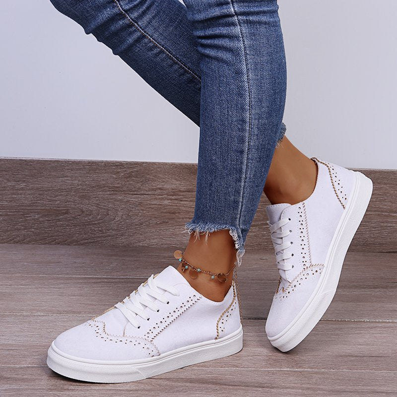 Lace-Up Suedette Flat Sneakers-Chaelisa's New Jammies