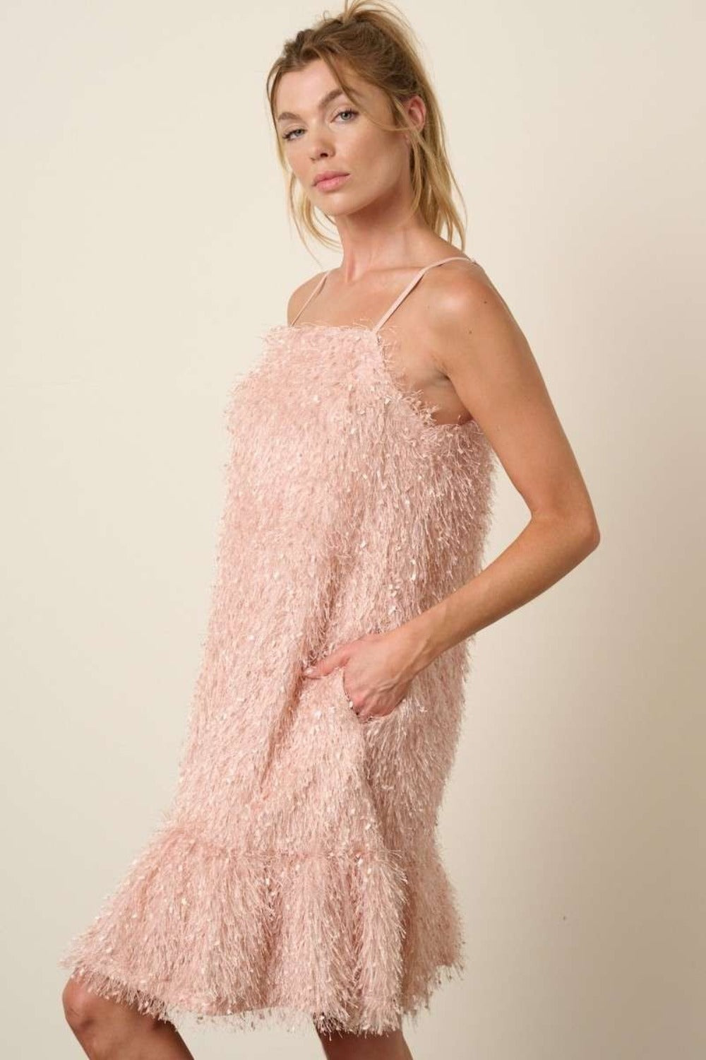 Mittoshop Feather Ruffle Hem Mini Cami Dress-Chaelisa's New Jammies