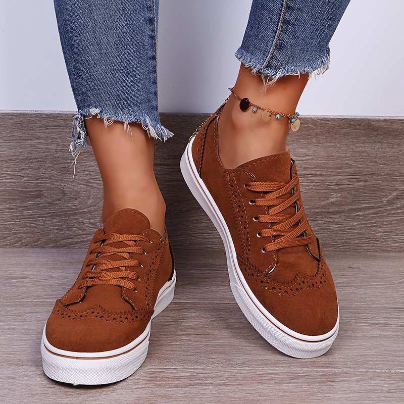 Lace-Up Suedette Flat Sneakers-Chaelisa's New Jammies