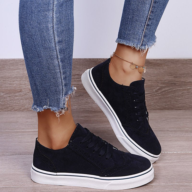Lace-Up Suedette Flat Sneakers-Chaelisa's New Jammies