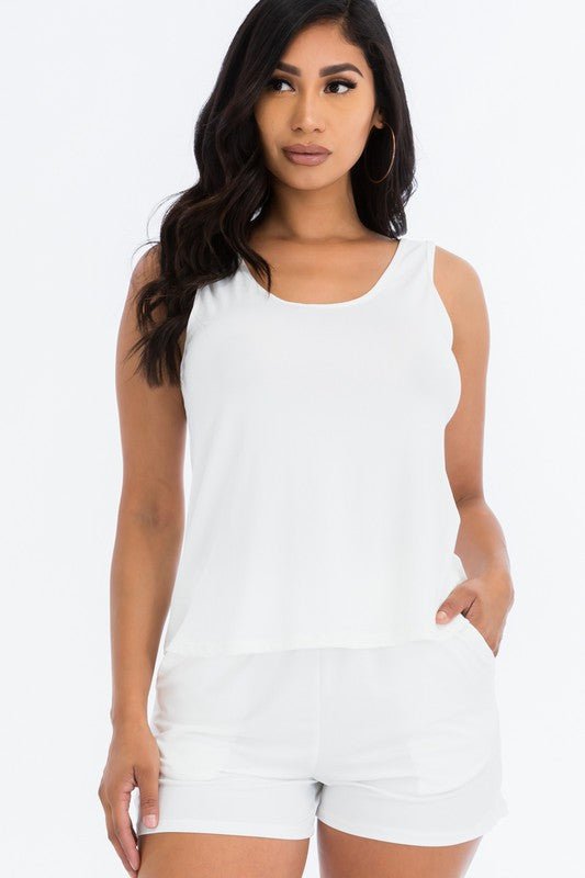 Basic Comfy Tank Top & mini casual Shorts Set - Chaelisa's New Jammies
