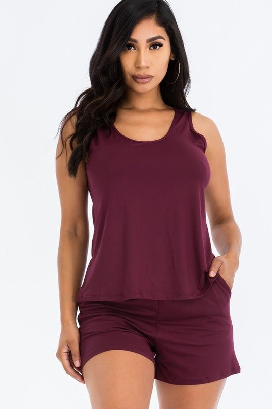 Basic Comfy Tank Top & mini casual Shorts Set - Chaelisa's New Jammies