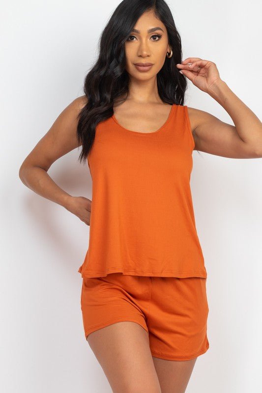 Basic Comfy Tank Top & mini casual Shorts Set - Chaelisa's New Jammies