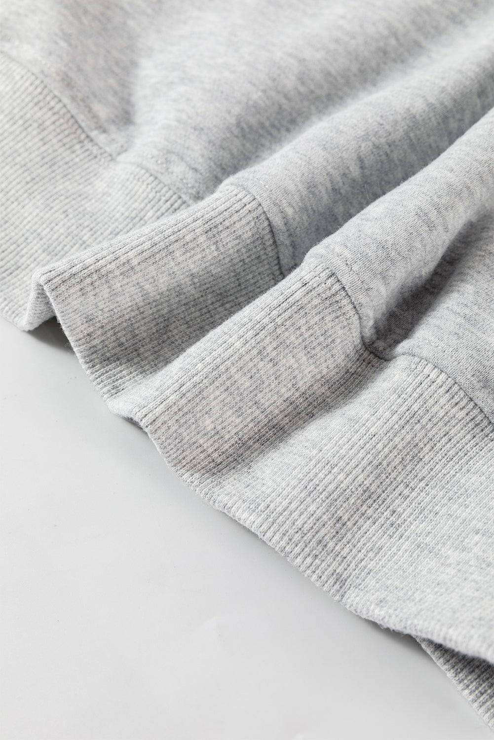Light Grey Plain Drop Shoulder Crewneck Pullover Sweatshirt-Chaelisa's New Jammies