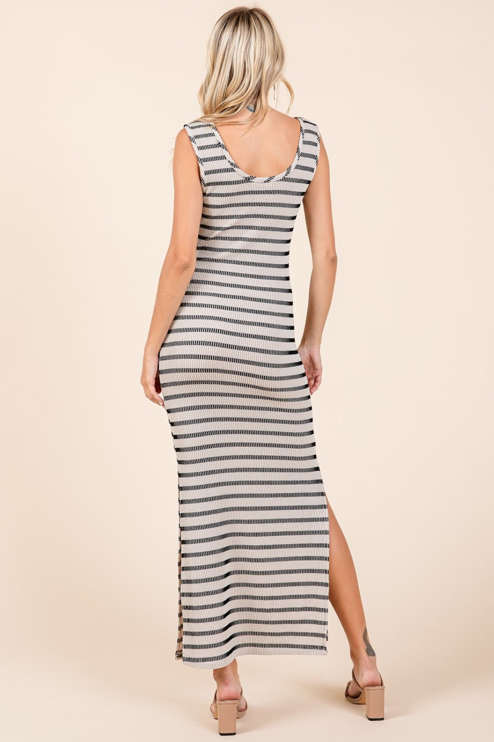 Mittoshop Striped Scoop Neck Sleeveless Maxi Dress-Chaelisa's New Jammies