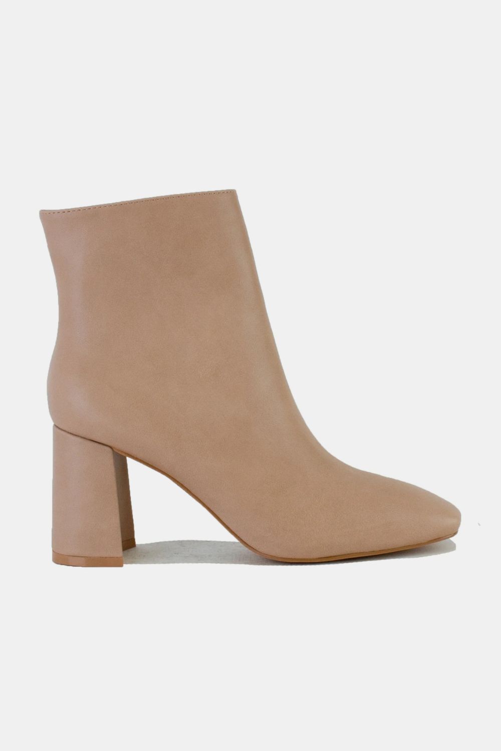 Beast Fashion PU Leather Block Heel Boots with Side Zippers-Chaelisa's New Jammies