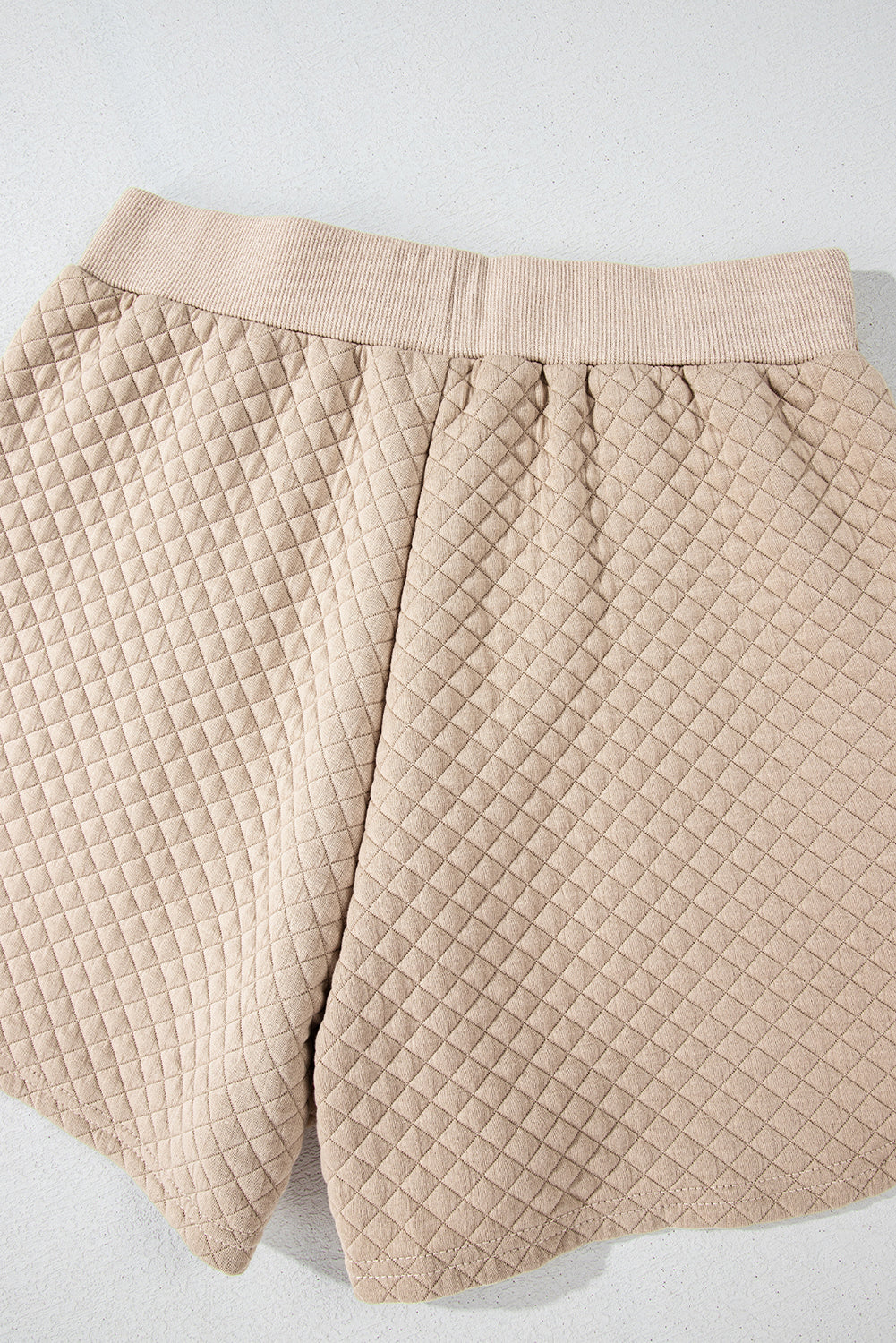 Parchment Solid Color Quilted Long Sleeve Top and Shorts Set-Chaelisa's New Jammies