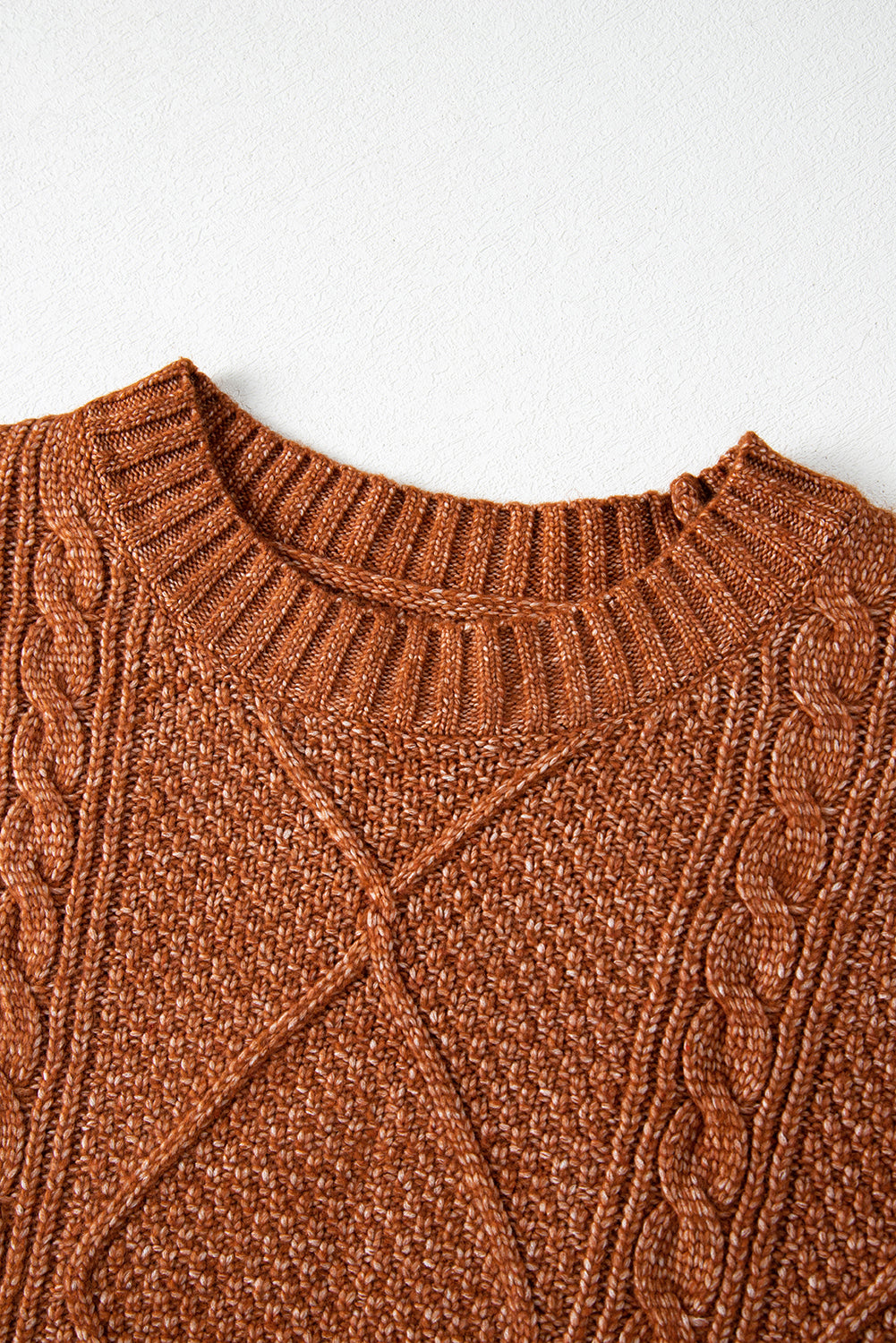 Coffee Cable Knit Drop Shoulder Loose Fit Sweater Dress-Chaelisa's New Jammies