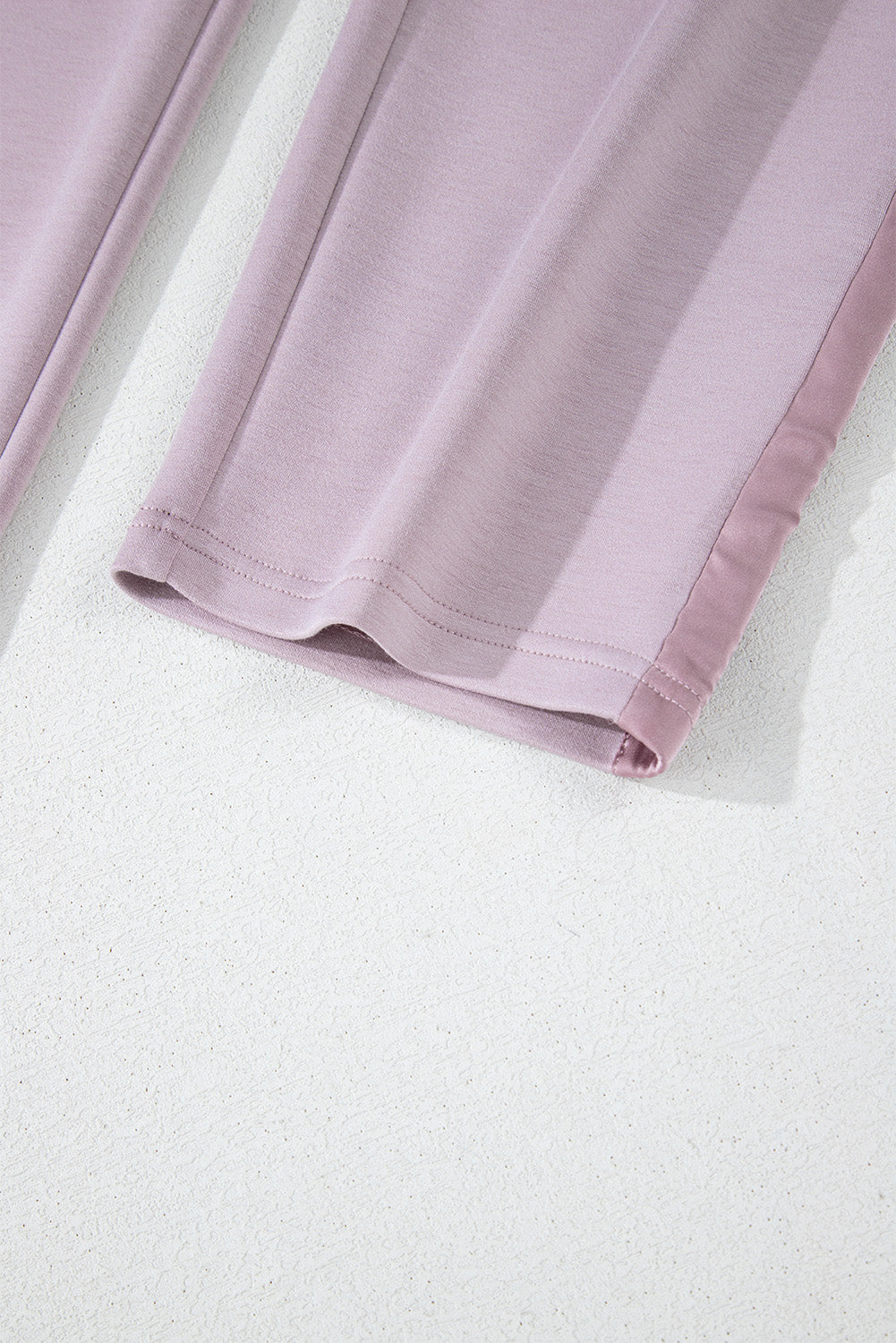 Orchid Petal Drawstring Waist Satin Stripe Patch Straight Leg High Waist Pants-Chaelisa's New Jammies