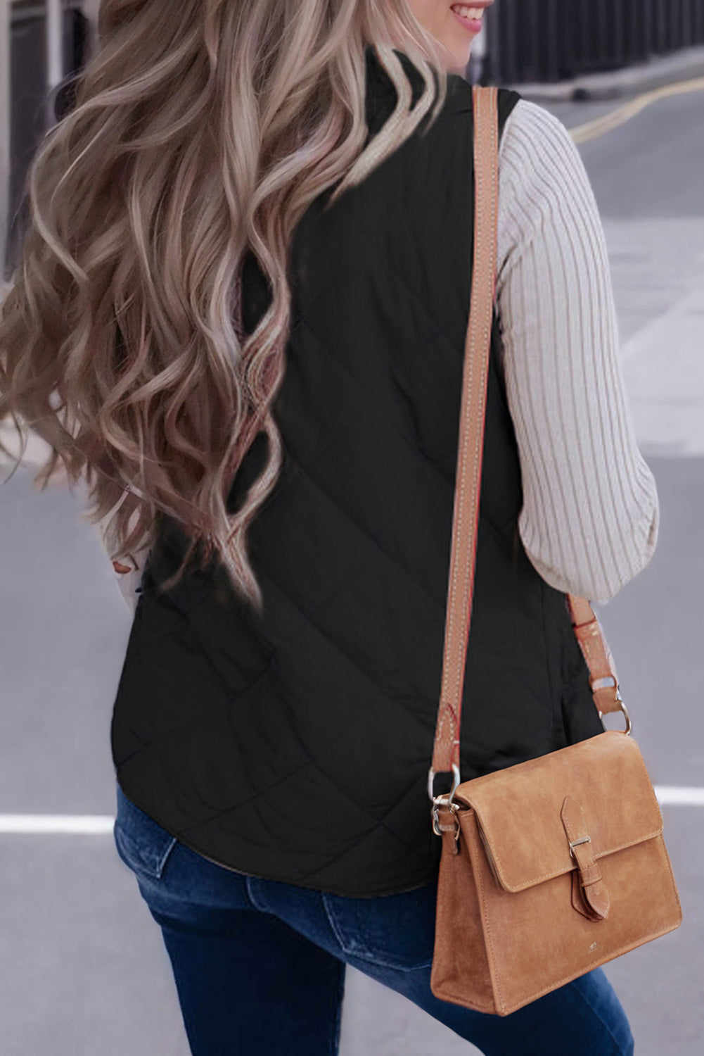 Black Fleece Lined Quilted Zip up Vest Coat-Chaelisa's New Jammies