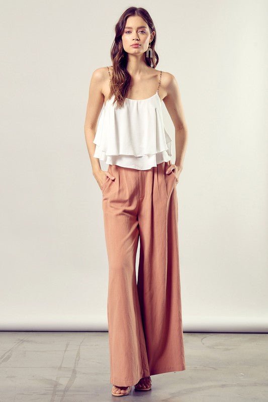 Beaded Shoulder Strap Cami Top - Chaelisa's New Jammies
