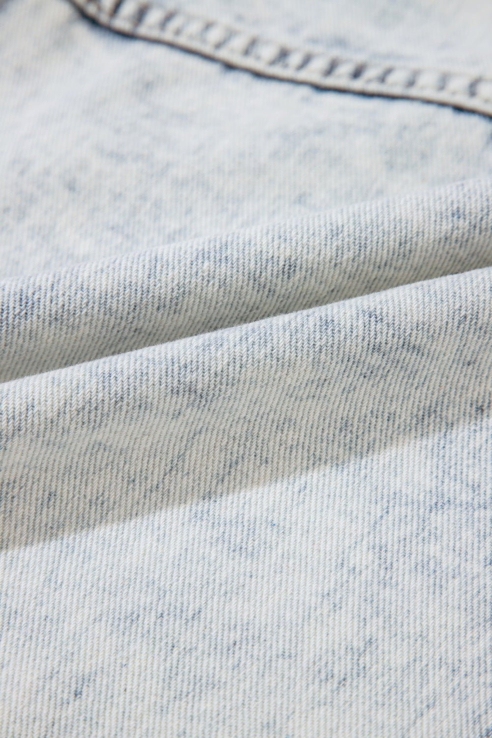 Beau Blue Light Wash Buttoned Chest Pocket Puff Sleeve Denim Jacket - Chaelisa's New Jammies