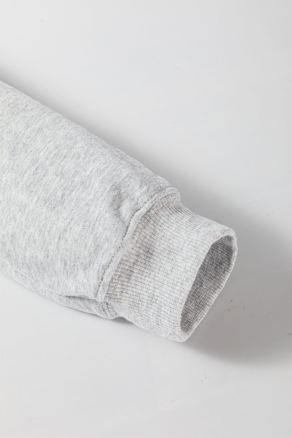 Light Grey Plain Drop Shoulder Crewneck Pullover Sweatshirt-Chaelisa's New Jammies