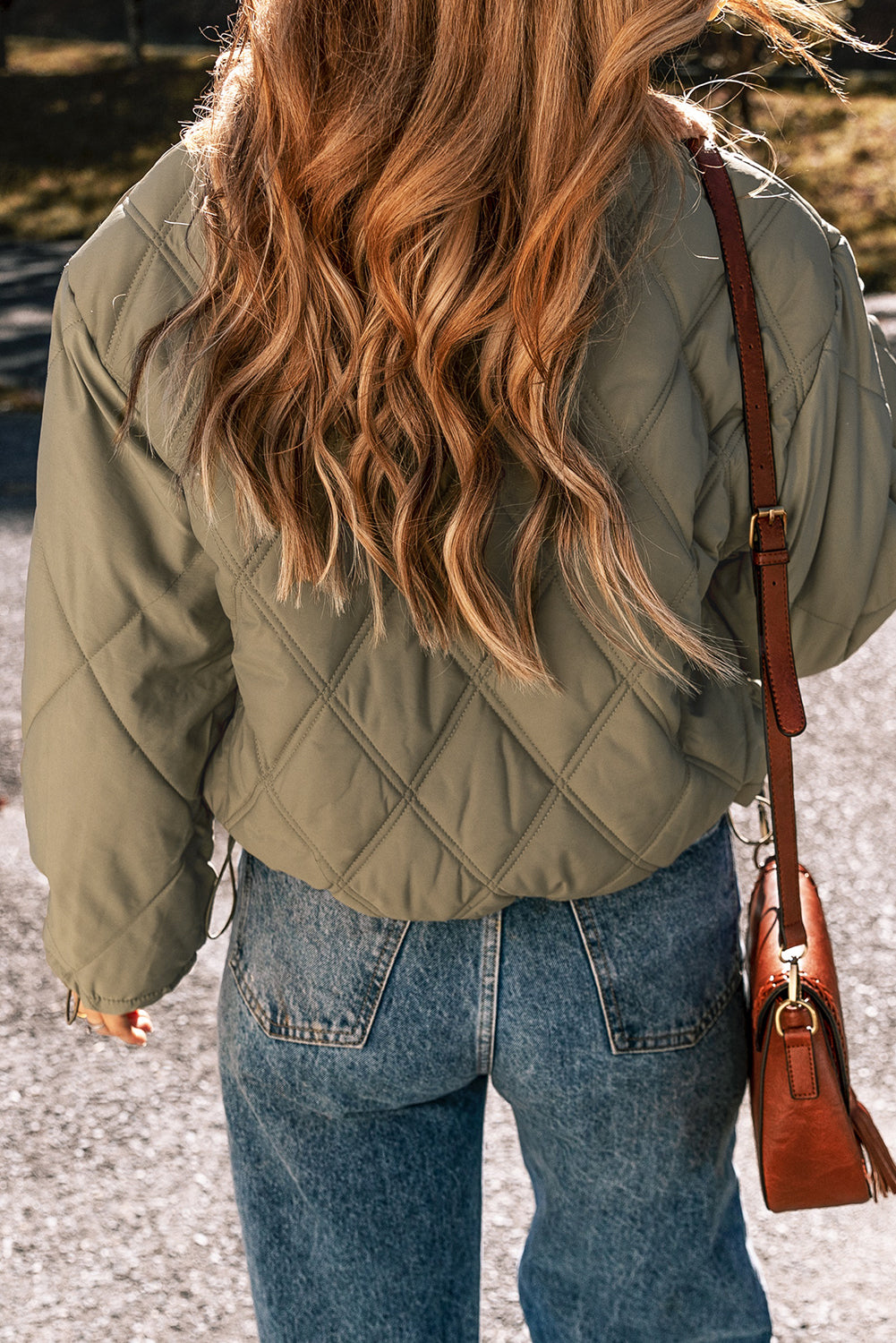 Jungle Green Teddy Collar Flap Pockets Quilted Puffer Jacket-Chaelisa's New Jammies