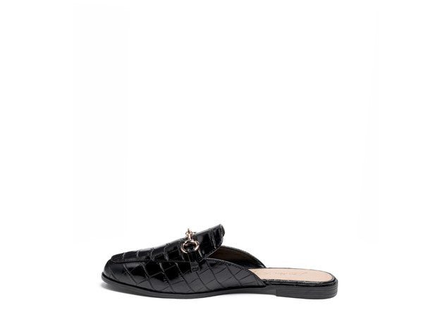 BEGONIA BUCKLED FAUX LEATHER CROC MULES - Chaelisa's New Jammies