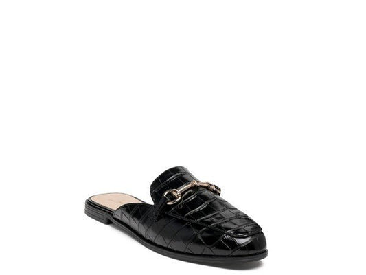 BEGONIA BUCKLED FAUX LEATHER CROC MULES - Chaelisa's New Jammies