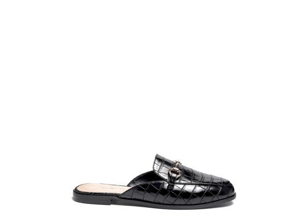 BEGONIA BUCKLED FAUX LEATHER CROC MULES - Chaelisa's New Jammies