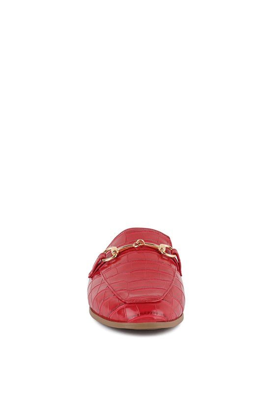 BEGONIA BUCKLED FAUX LEATHER CROC MULES - Chaelisa's New Jammies