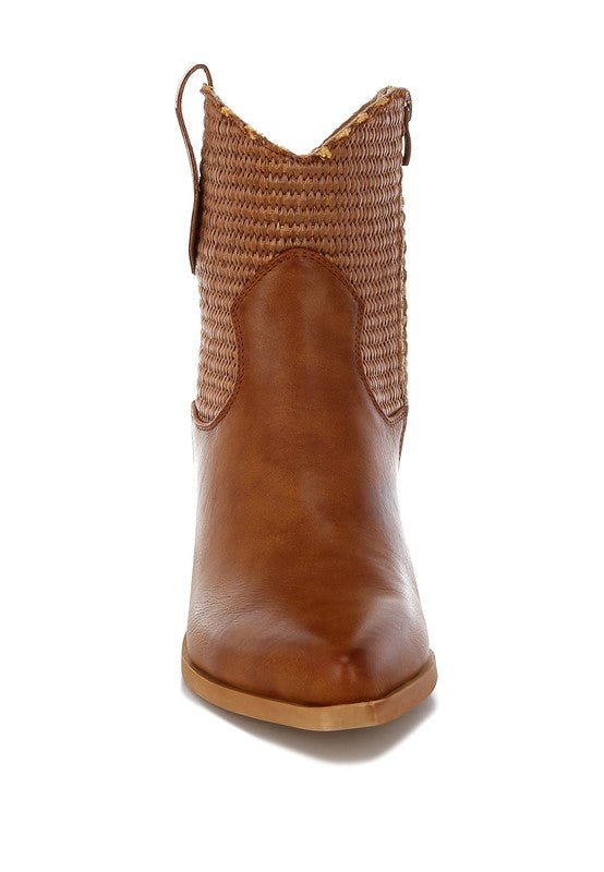 Big Mood Raffia & Faux Leather Cowboy Boots - Chaelisa's New Jammies