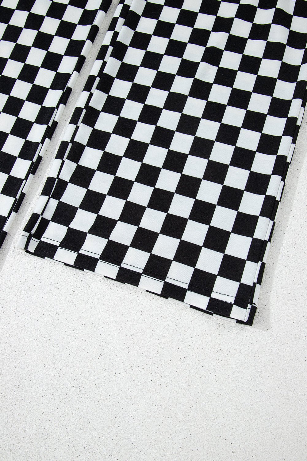 Black Checkered Print Long Sleeve Top and Pants Lounge Set - Chaelisa's New Jammies