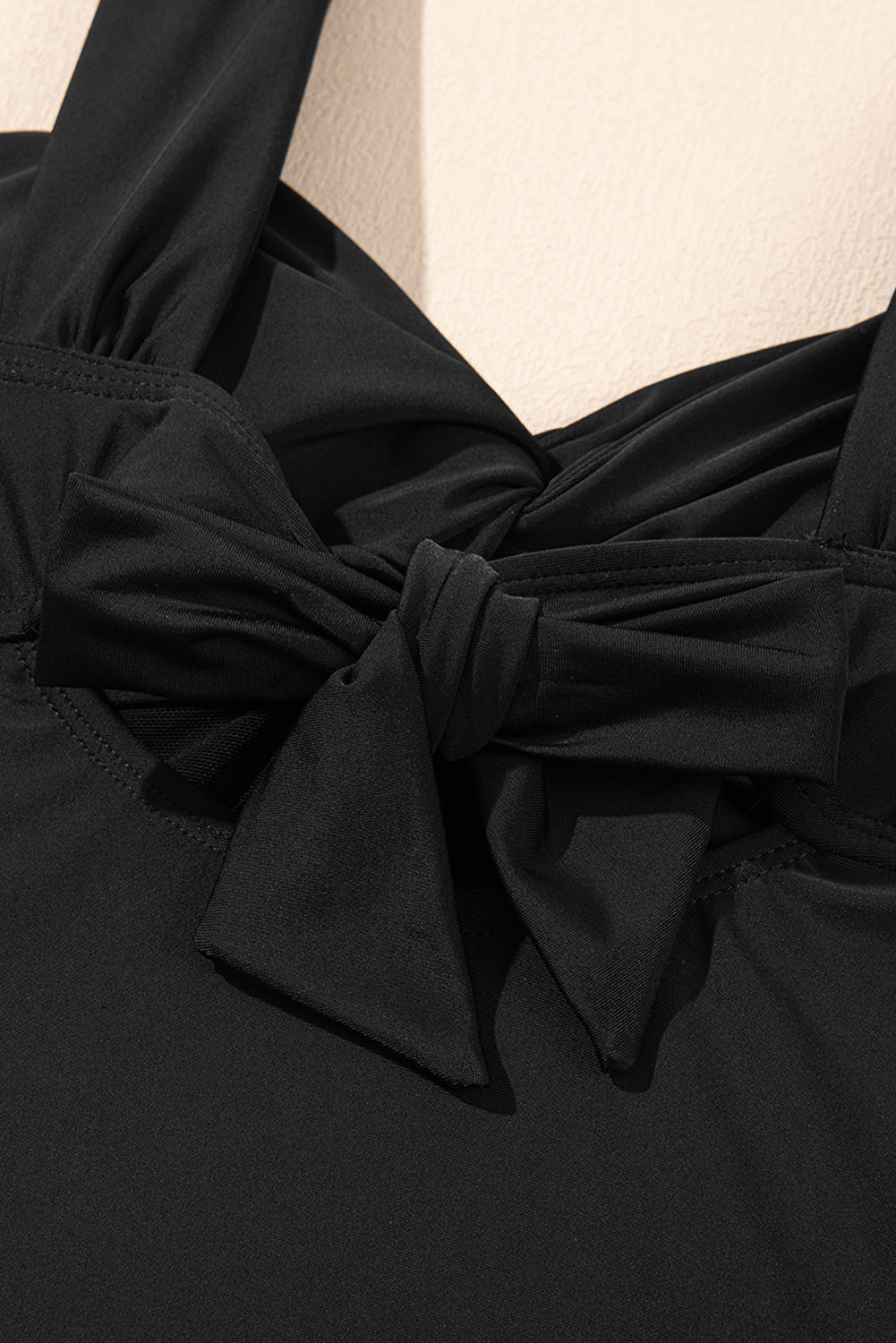 Black Cut out Twist Bowknot Backless One Piece Swimsuit - Chaelisa's New Jammies