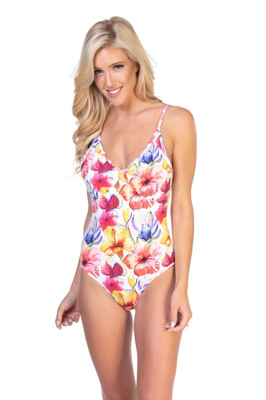 BRIGHT FLORAL ONE PIECE SWIMSUIT - Chaelisa's New Jammies