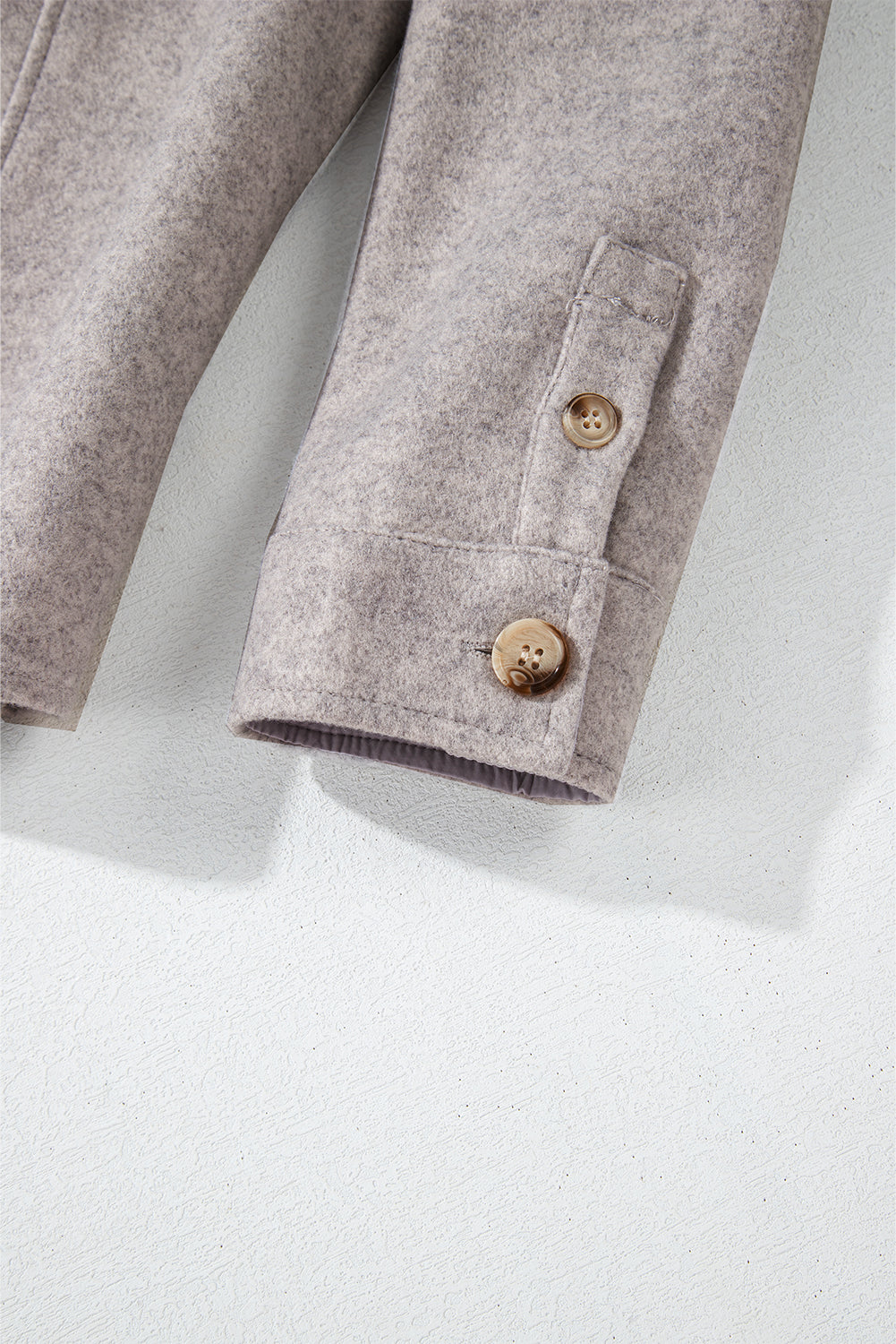 Light Grey Turn Down Collar Flap Pockets Buttoned Shacket-Chaelisa's New Jammies