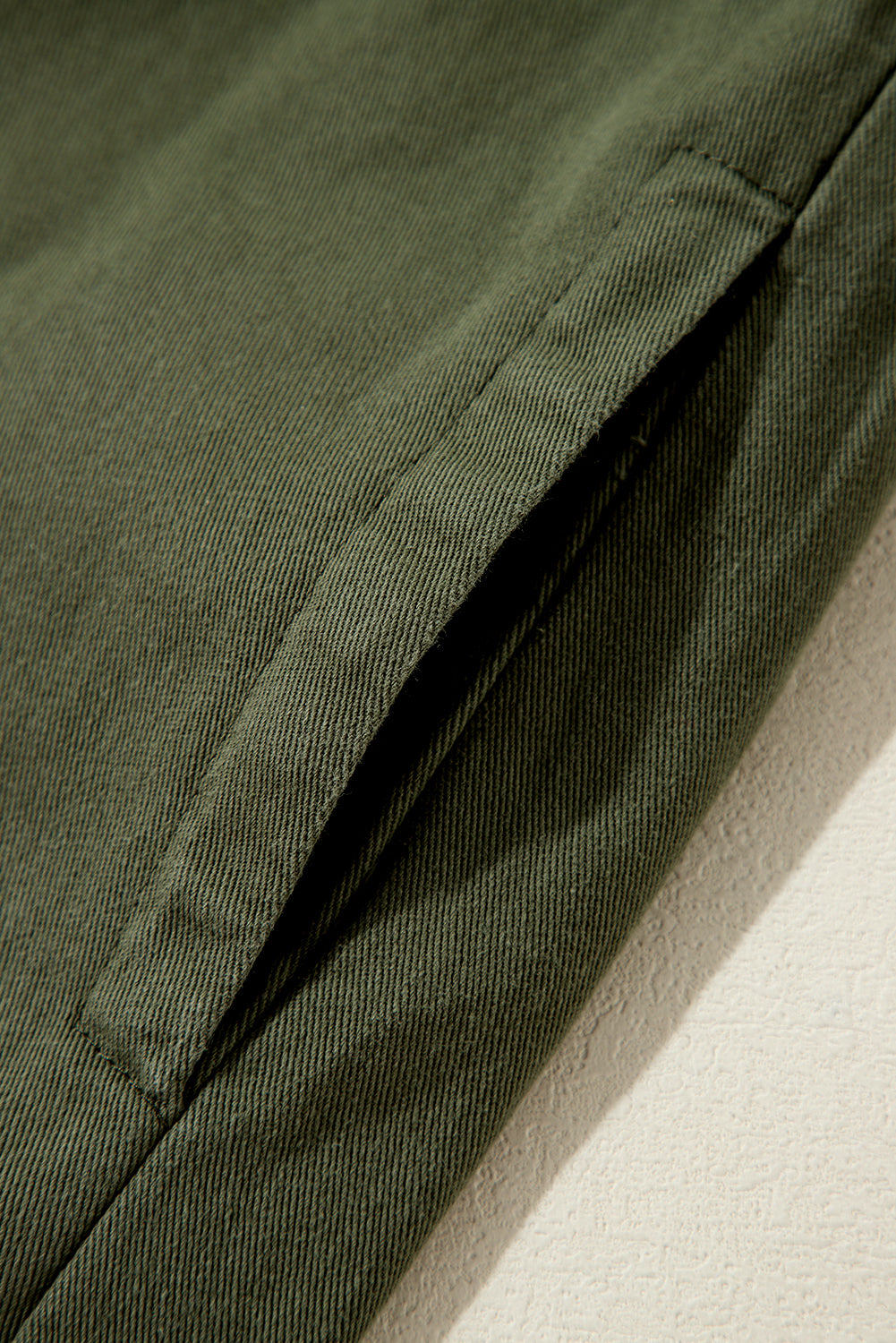 Moss Green Snap Button Zipper Tight Waist Collared Jacket-Chaelisa's New Jammies