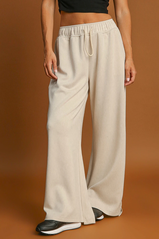 Apricot Loop Drawstring Casual Wide Leg Pants-Chaelisa's New Jammies